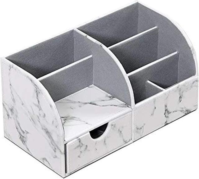  My Space Organizers Marble Desk Organizer For Office Supplies  And Accessories - 9 Sections - Pencil Pen Holder Storage - Desktop  Organization Decor Essentials (White Grey Marble) : Office Products