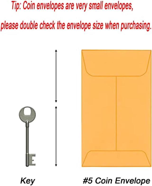 200 Pack #5 Kraft Coin Envelope 3.125 X 5.5 Inches Kraft Envelopes