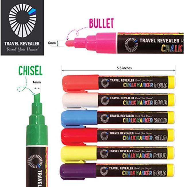 Liquid Chalk Markers For Dry Erase Boards Bold 6Mm Vibrant Color, Dry Erase  Marker Pens Reversible Tip 8 Pack - Chalk Markers For Chalkboards Signs,  Dry Erase Markers And Eraser Kit +