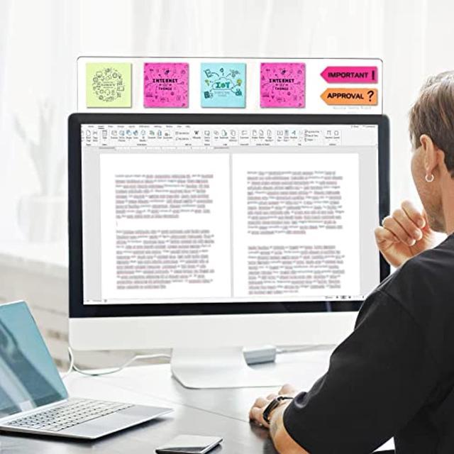 2pcs Computer Monitor Memo Board: Perfect Office Accessories for Women &  Men - Home Office Decor & Desktop Message Holder
