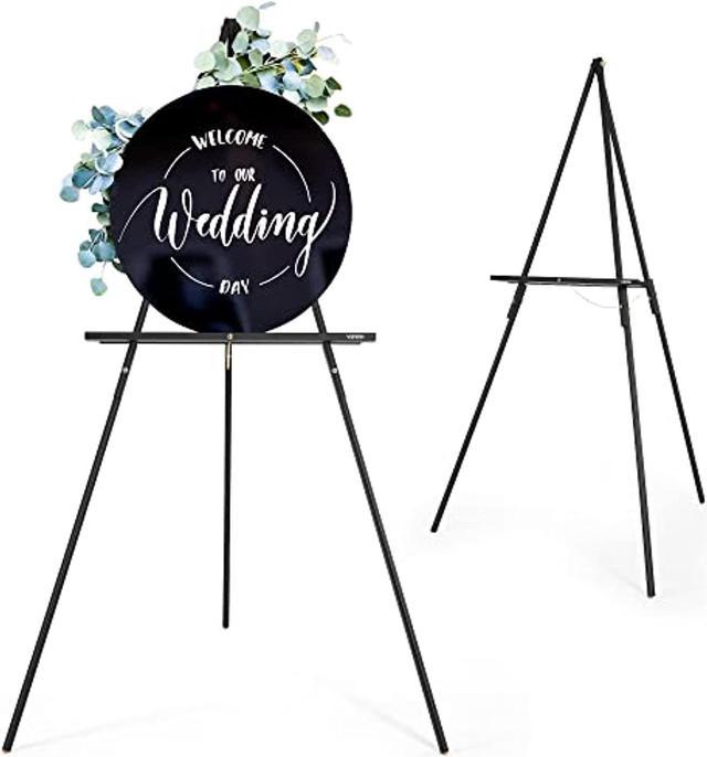 63 Wooden Tripod Display Easel Stand For Wedding Sign, Poster, A-Frame  Artist Easel Floor With Tray For Painting, Canvas, Foldable Easel - Black 
