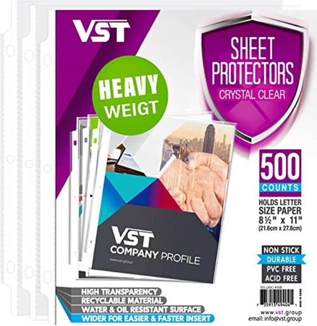 Heavyweight Sheet Protectors 8.5 x 11 Inches, 3 Mil Crystal Clear Page Protectors for 3 Ring Binder, Plastic Sleeves for Binders, Top Loading Paper PR