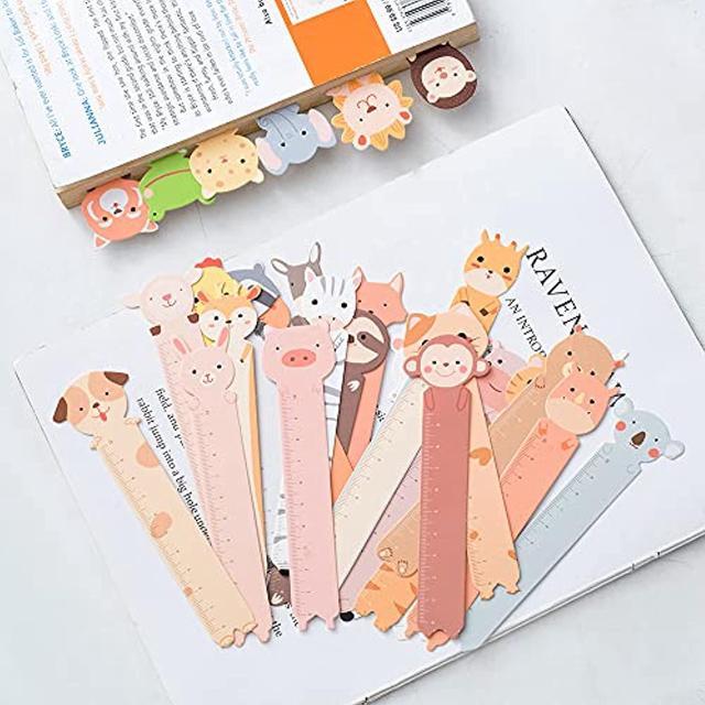wocoxo Cute Animal Bookmarks, 12 Pieces Unique Funny Pretty Paper Clips  Book Markers for Kids Teens Boys Girls Students (Ocean Animals)