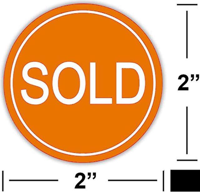 Sold Rectangle Stickers 2x1.2 inch Orange Sticker Labels,Pricing Inventory  Control Retail Stickers,504 Pcs 