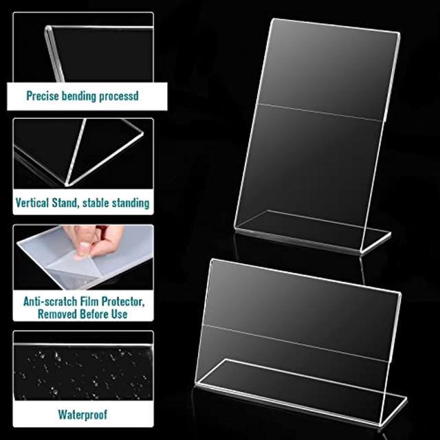 24 Pieces Acrylic Display Stands Acrylic Sign Holder Flyer Display