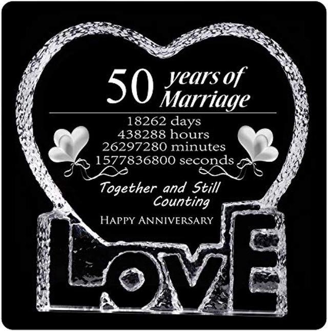Happy 50Th Anniversary Presents For Couple - 50 Years Wedding Anniversary  Crystal Keepsake - Gifts For Her Wife Him Husband - Newegg.com