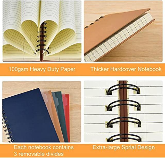 MSTONAL 3 Pack Spiral Notebook, A5 Notebooks College Ruled 5.8 x 8.3,  100gsm 7mm Ruled Paper, 80 Sheets/160 Pages, College Ruled Notebook for