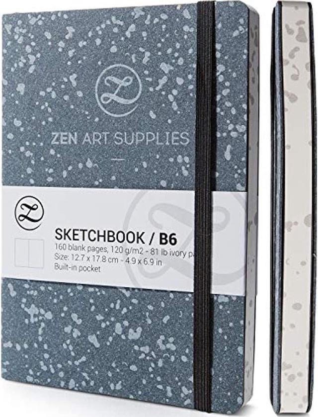 B6 Small Sketchbook for Drawing - Drawing Notebook with Thick 120 GSM Acid-Free Ivory Paper, Cute Hardcover Art Sketchbook with Sturdy Binding - B6 5