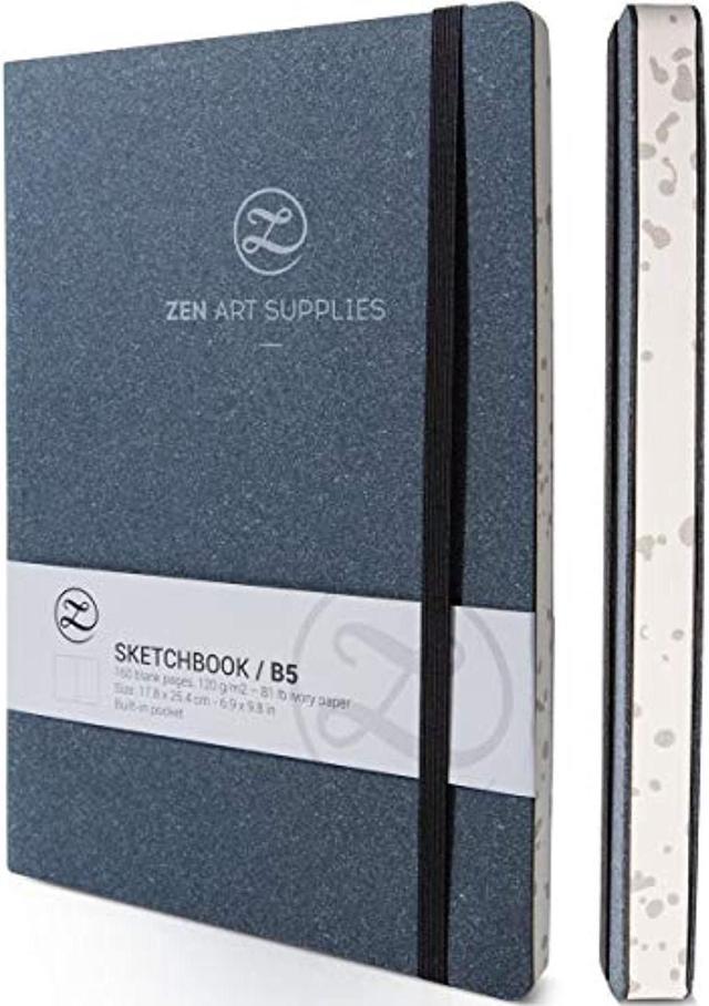 B5 Large Sketchbook For Drawing - Drawing Notebook With Thick 120 Gsm  Acid-Free Ivory Paper, Cute