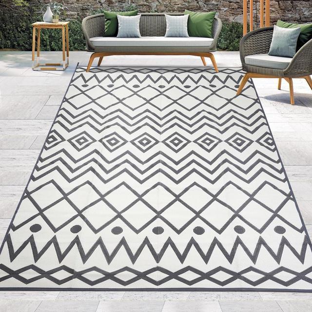 9'x12' Reversible Mats Outdoor Area Rug RV Camping Rugs Plastic Straw Patio  Rug