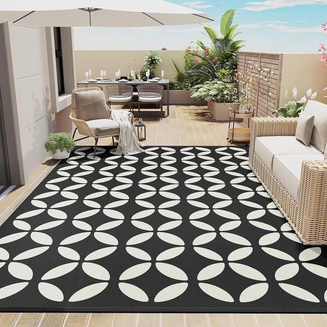 Reversible Outdoor Rugs for Patio Decor 6x9ft Waterproof Portable Outdoor  Carpet Mat Large Plastic Straw Rug Indoor Outdoor Area Rug Floor Mat for