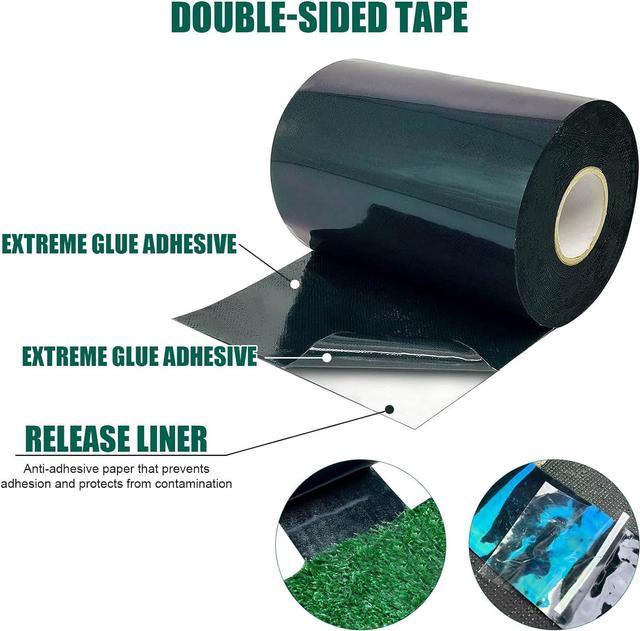 Harciety Weatherproof Artificial Grass Turf Tape Self Adhesive Double-Sided Rug  Tape for Jointing Fixing Green Lawn-6InX33Ft 