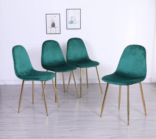 Green velvet dining room chairs hot sale