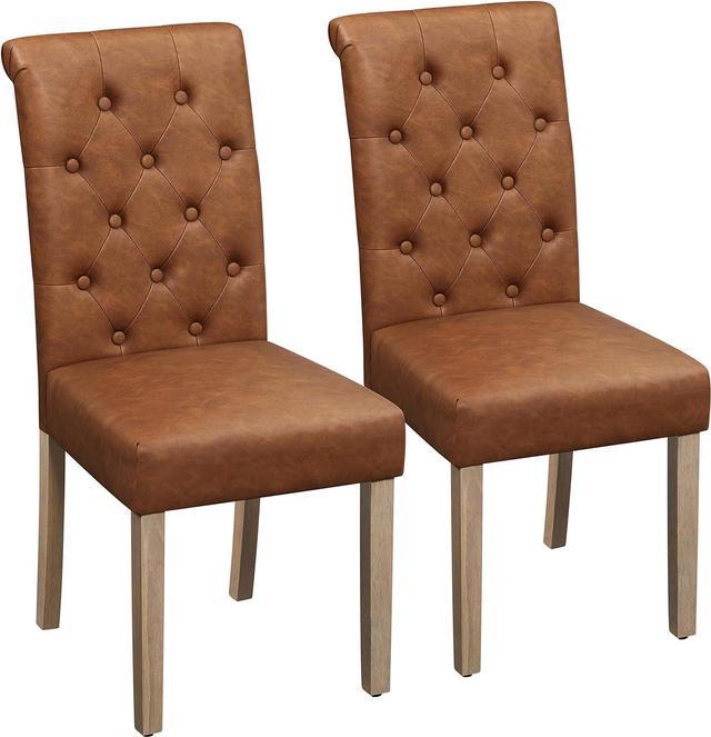 Leather button dining online chairs