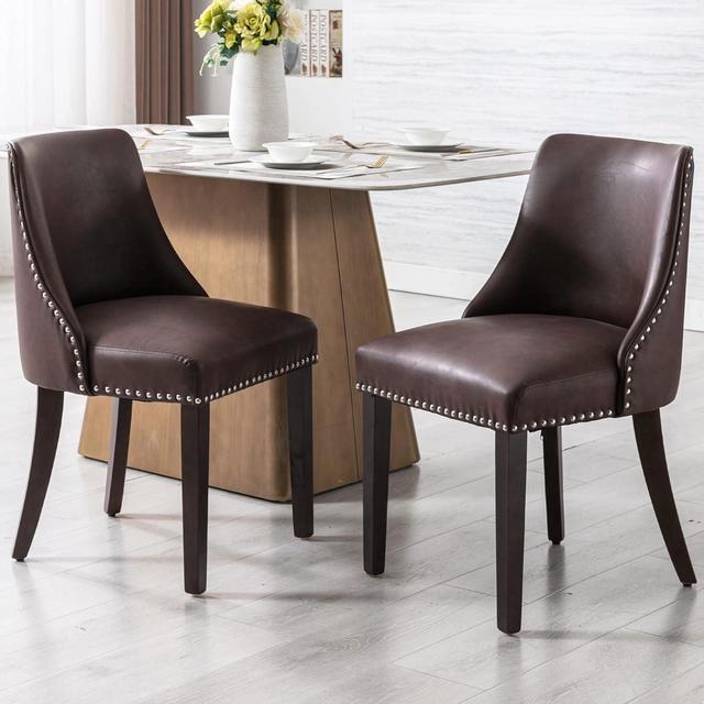 Farmhouse leather dining online chairs