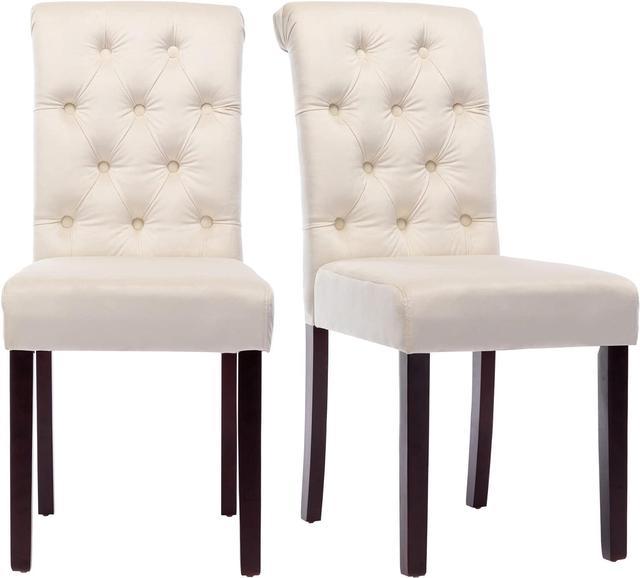 Cream button 2024 dining chairs