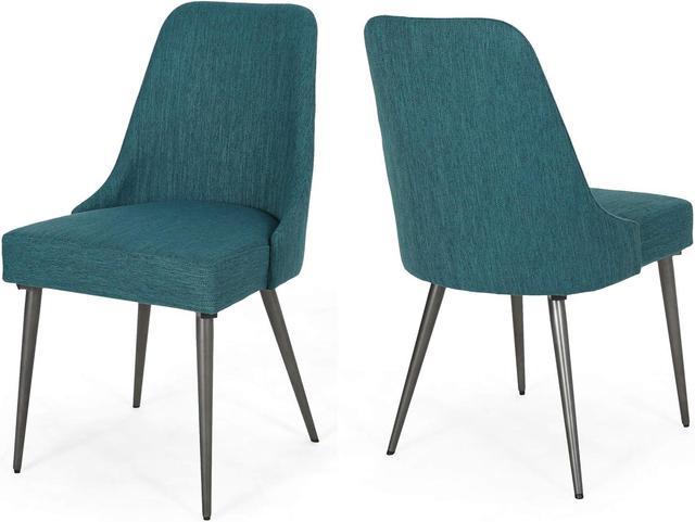 Christopher Knight Home Dawn Modern Fabric Dining Chairs Teal