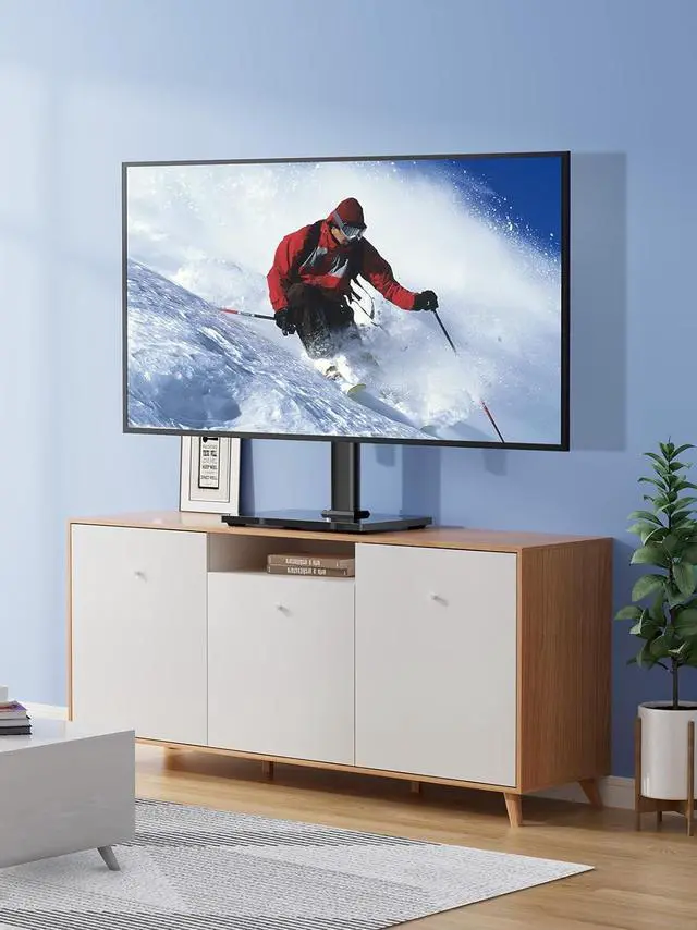 Alt view image 7 of 7 - PERLESMITH Universal TV Stand - Table Top TV Stand for 32-60 inch LCD LED TVs - Height Adjustable TV Base Stand with Tempered Glass Base & Wire Management, VESA 400x400mm PSTVS04