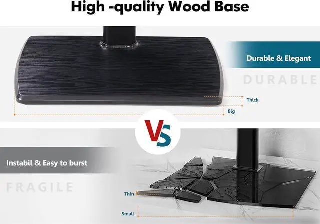 Alt view image 4 of 6 - FITUEYES Floor TV Stand Tall Corner TV Stands for TVs 32 37 43 50 55 60 65 70 Inch Swivel TV Mount Stand with Height Adjustable Shelf Upgrade Sturdy Wood Base for Bedroom, Living Room