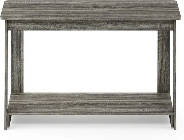 Alt view image 5 of 6 - Furinno Beginning TV Stand, 2-Tier Rectangular Entertainment Center with Shelf, TV Console for TV up to 36 Inch, Open Back, for Living Room, Bedroom, French Oak