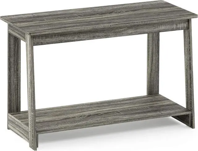 Alt view image 4 of 6 - Furinno Beginning TV Stand, 2-Tier Rectangular Entertainment Center with Shelf, TV Console for TV up to 36 Inch, Open Back, for Living Room, Bedroom, French Oak