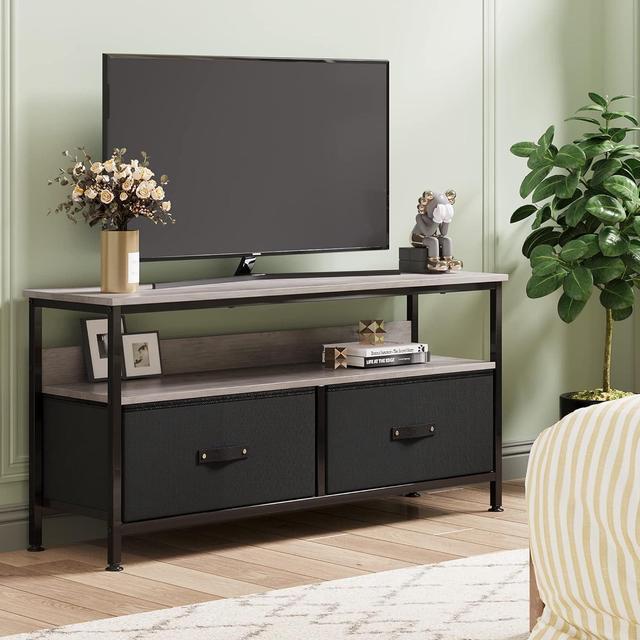 Alt view image 4 of 7 - IDEALHOUSE Dresser TV Stand, Entertainment Center with Storage, 50 Inch TV Stand for Bedroom Small TV Stand Dresser with Drawers and Shelves, TV & Media Console Table Furniture for Living Room, Black