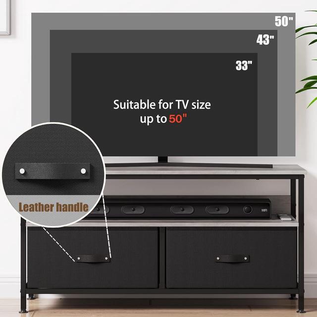 Alt view image 7 of 7 - IDEALHOUSE Dresser TV Stand, Entertainment Center with Storage, 50 Inch TV Stand for Bedroom Small TV Stand Dresser with Drawers and Shelves, TV & Media Console Table Furniture for Living Room, Black