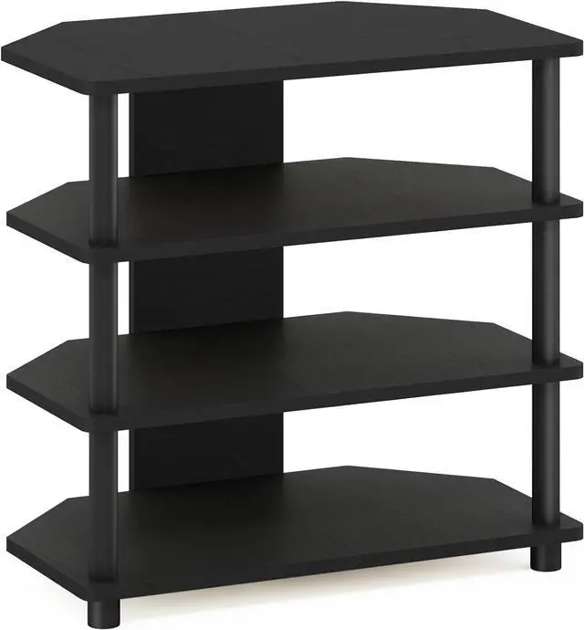 Main image of Furinno Turn-N-Tube Easy Assembly 4-Tier Petite Entertainment Center / TV Stand / TV Unit / TV Desk, Blackwood
