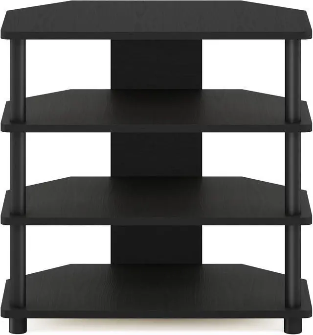 Alt view image 3 of 6 - Furinno Turn-N-Tube Easy Assembly 4-Tier Petite Entertainment Center / TV Stand / TV Unit / TV Desk, Blackwood