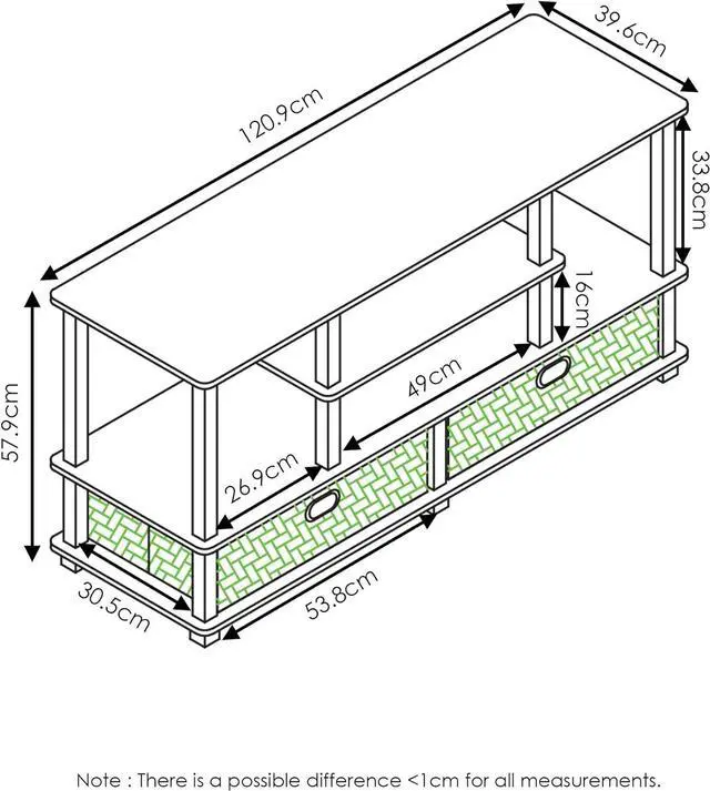 Alt view image 3 of 7 - Furinno JAYA TV Stand for up to 50-Inch TV, 55 Inch