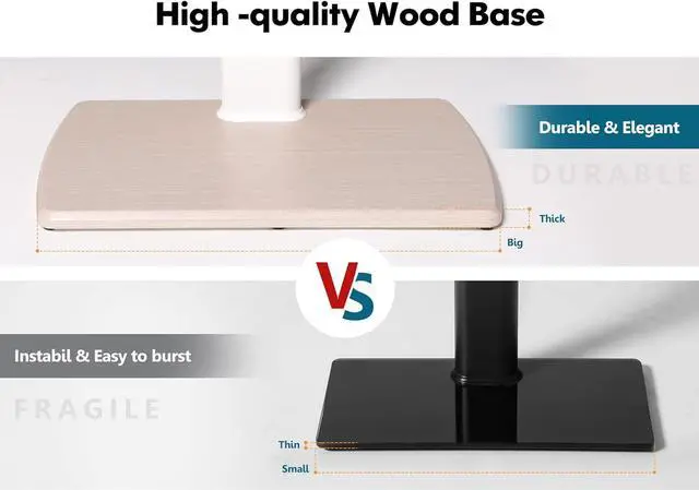 Alt view image 4 of 6 - FITUEYES TV Stand for 32 39 40 43 49 50 55 60 65 70 Inch TVs Tall Floor TV Stands with Sturdy Wood Base Universal Corner Stand for Flat Panel Screen TVs Height Adjustable Shelves White