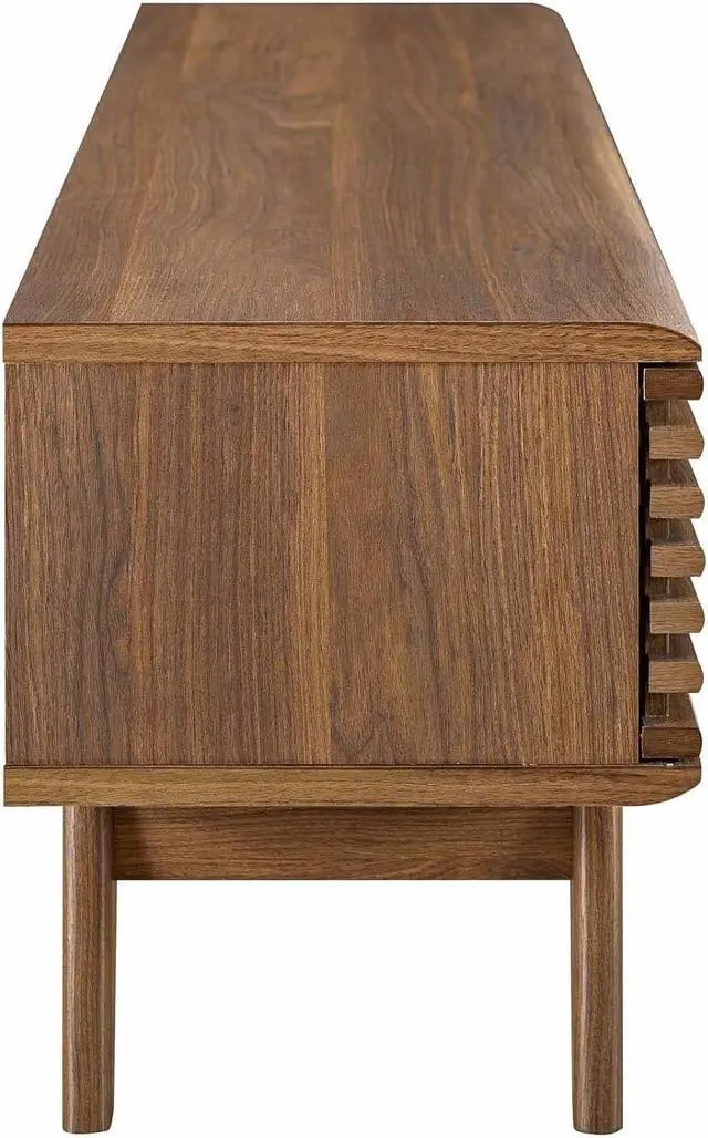 Alt view image 5 of 7 - Modway Render Mid-Century Modern Low Profile 59 Inch TV Stand in Walnut