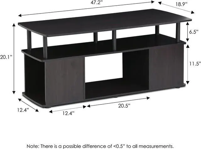 Alt view image 6 of 6 - Furinno JAYA TV Stand for TVs up to 50 Inch with Open Storage, Blackwood