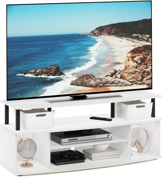 Main image of Furinno Jaya 4-Tier TV Stand for TV up to 55 Inch, White