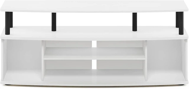 Alt view image 6 of 6 - Furinno Jaya 4-Tier TV Stand for TV up to 55 Inch, White