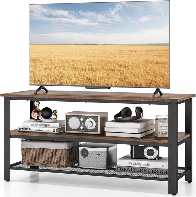 Wood industrial tv stand discount