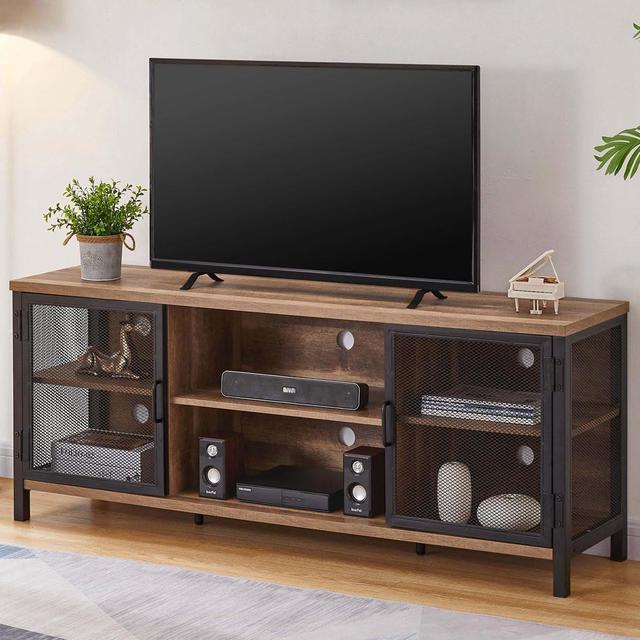 Main image of FATORRI Industrial Entertainment Center for TVs up to 65 Inch, Rustic Wood TV Stand, Large TV Console and TV Cabinet for Living Room (60 Inch Wide, Rustic Oak)