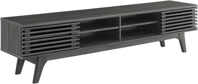 Main image of Modway Render Mid-Century Modern Low Profile 70 Inch Media Console TV Stand in Charcoal, 70"