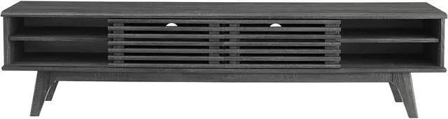 Alt view image 4 of 7 - Modway Render Mid-Century Modern Low Profile 70 Inch Media Console TV Stand in Charcoal, 70"