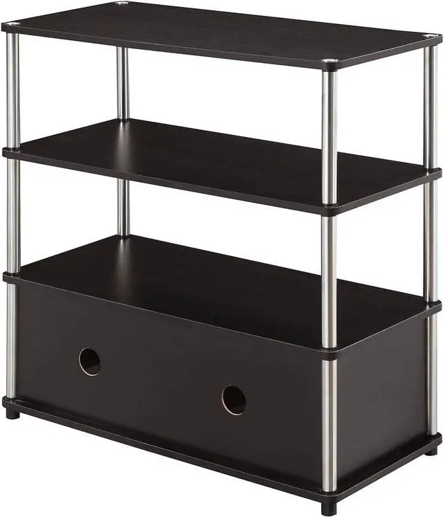 Alt view image 6 of 7 - Convenience Concepts Designs2Go Highboy TV Stand with Storage Cabinets and Shelves for TVs up to 40 Inches, Espresso