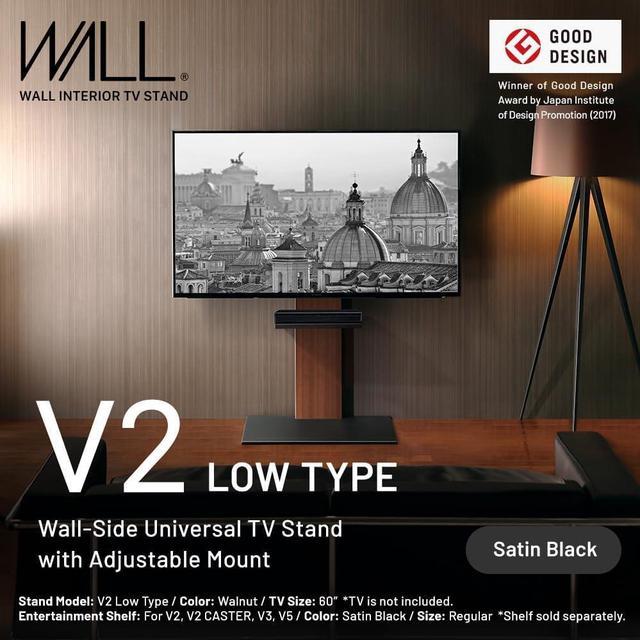 WALL V2 Low Type | Sleek Japanese 32-60 Inch Universal Wall-Side