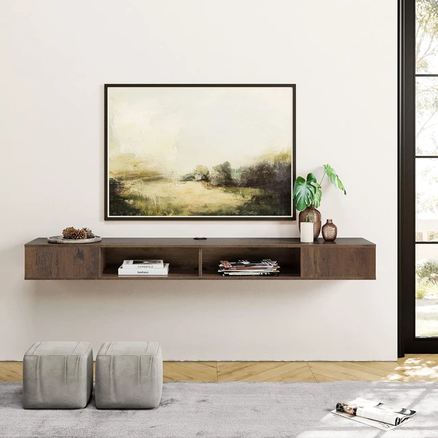 Alt view image 4 of 7 - WAMPAT 70 Inch TV Stand with LED Lights, Brown