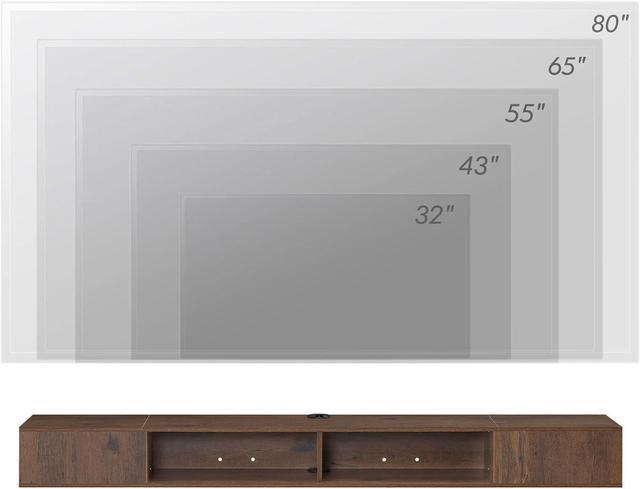 Alt view image 5 of 7 - FITUEYES Floating TV Stand for 65 70 75 inch TV, Entertainment Center Media TV Console Shelf for Wall for Living Room Bedroom, Brown