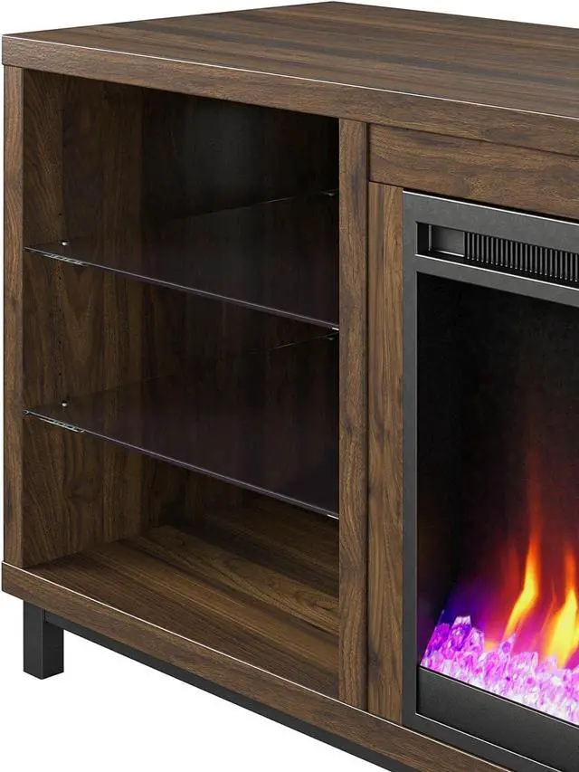 Alt view image 6 of 7 - Ameriwood Home Lumina Deluxe Fireplace TV Stand for TVs up to 70", Walnut