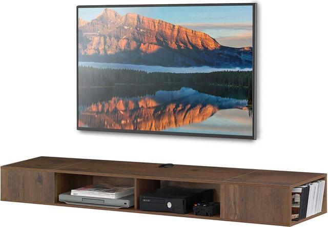 Alt view image 7 of 7 - FITUEYES Floating TV Stand for 65 70 75 inch TV, Entertainment Center Media TV Console Shelf for Wall for Living Room Bedroom, Brown