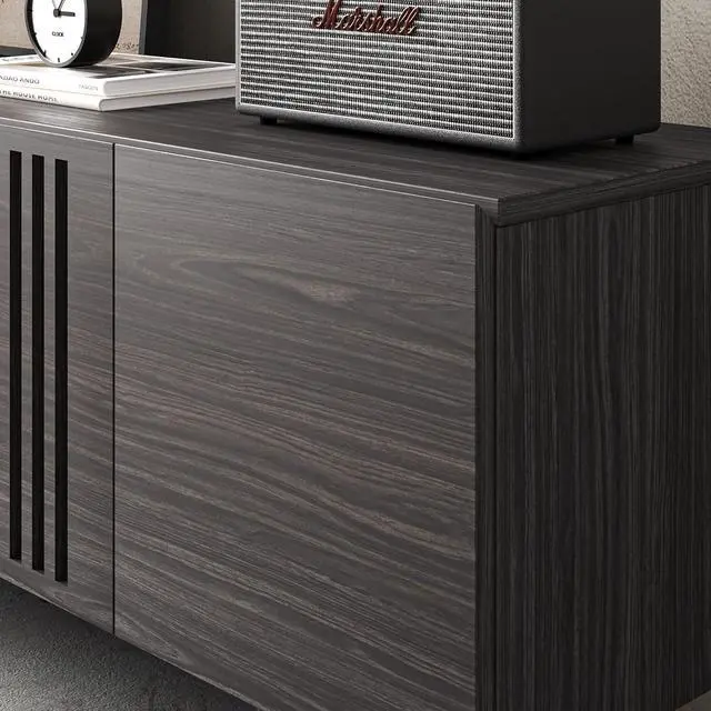 Alt view image 4 of 6 - Modern Designs by Crafts and Comfort Napoli TV Stand for 55 to 65 Inch Television - Mid Century Entertainment and Console Center with Storage, Great for Living Room - Slate Gray