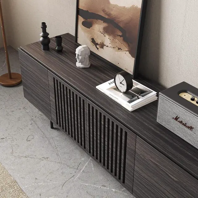 Alt view image 5 of 6 - Modern Designs by Crafts and Comfort Napoli TV Stand for 55 to 65 Inch Television - Mid Century Entertainment and Console Center with Storage, Great for Living Room - Slate Gray