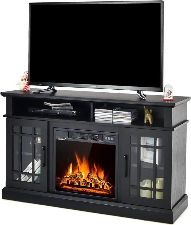 Main image of Happygrill Electric Fireplace TV Stand with Remote Control, 48 inch TV Stand with Fireplace Heater, Multifunctional Console Table with Storage Cabinets