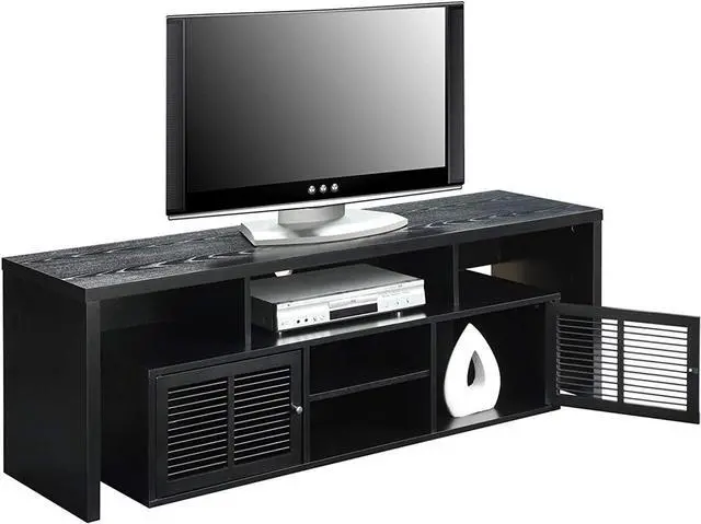 Alt view image 3 of 4 - Convenience Concepts Lexington 65 inch TV Stand with Storage Cabinets and Shelves, Black