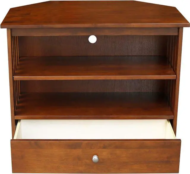Alt view image 5 of 7 - Solid Wood Mission Corner Enteinment/TV Stand, Espresso